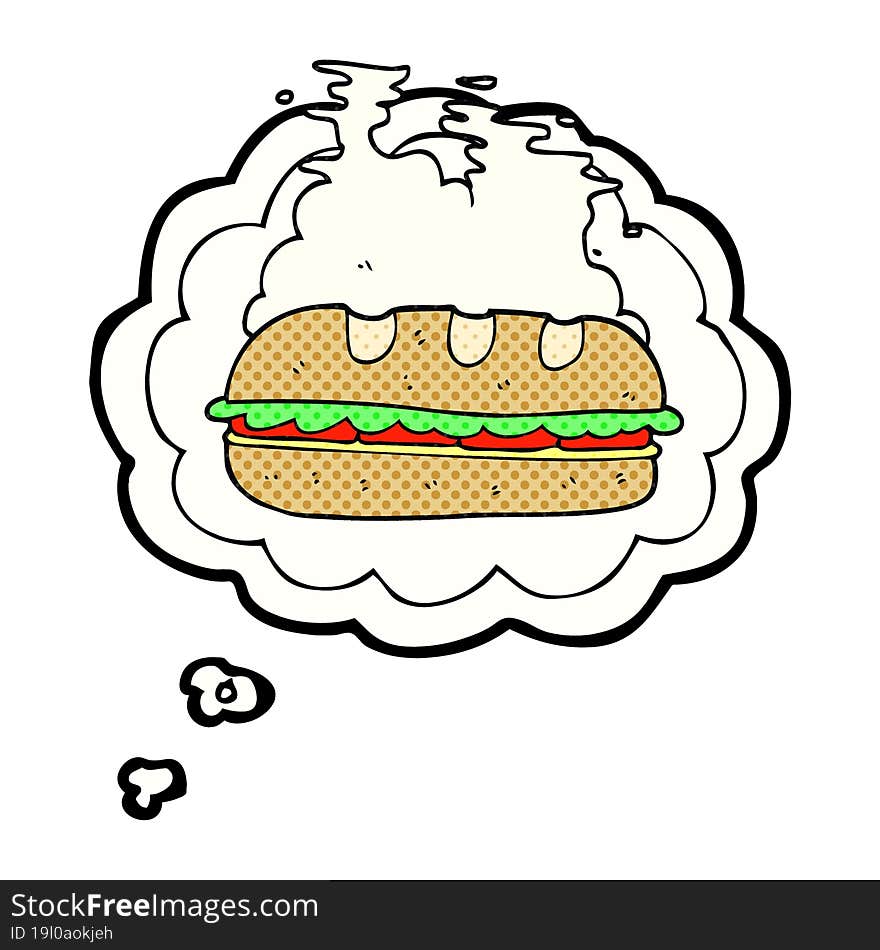 thought bubble cartoon huge sandwich