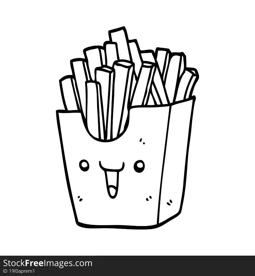 cute cartoon box of fries