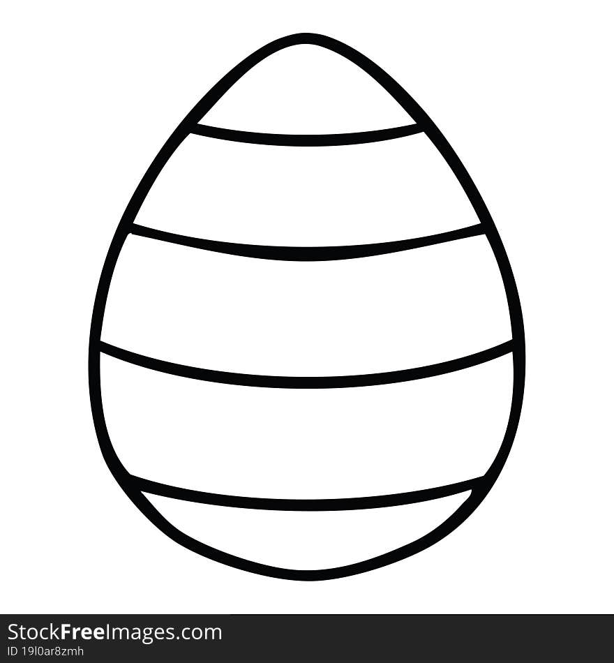 Quirky Line Drawing Cartoon Easter Egg