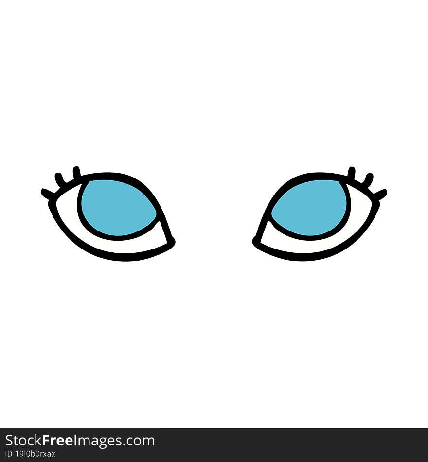 cartoon doodle blue eyes