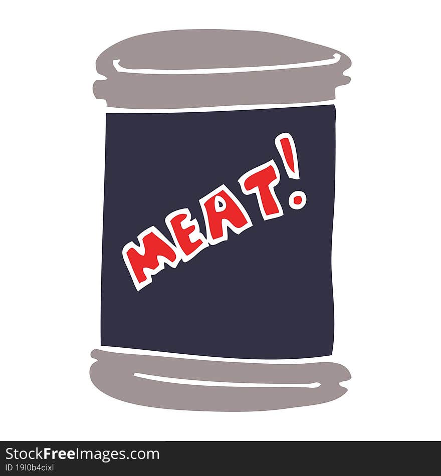 cartoon doodle can of meat