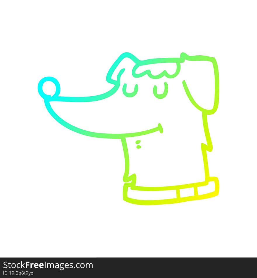 cold gradient line drawing cartoon dog