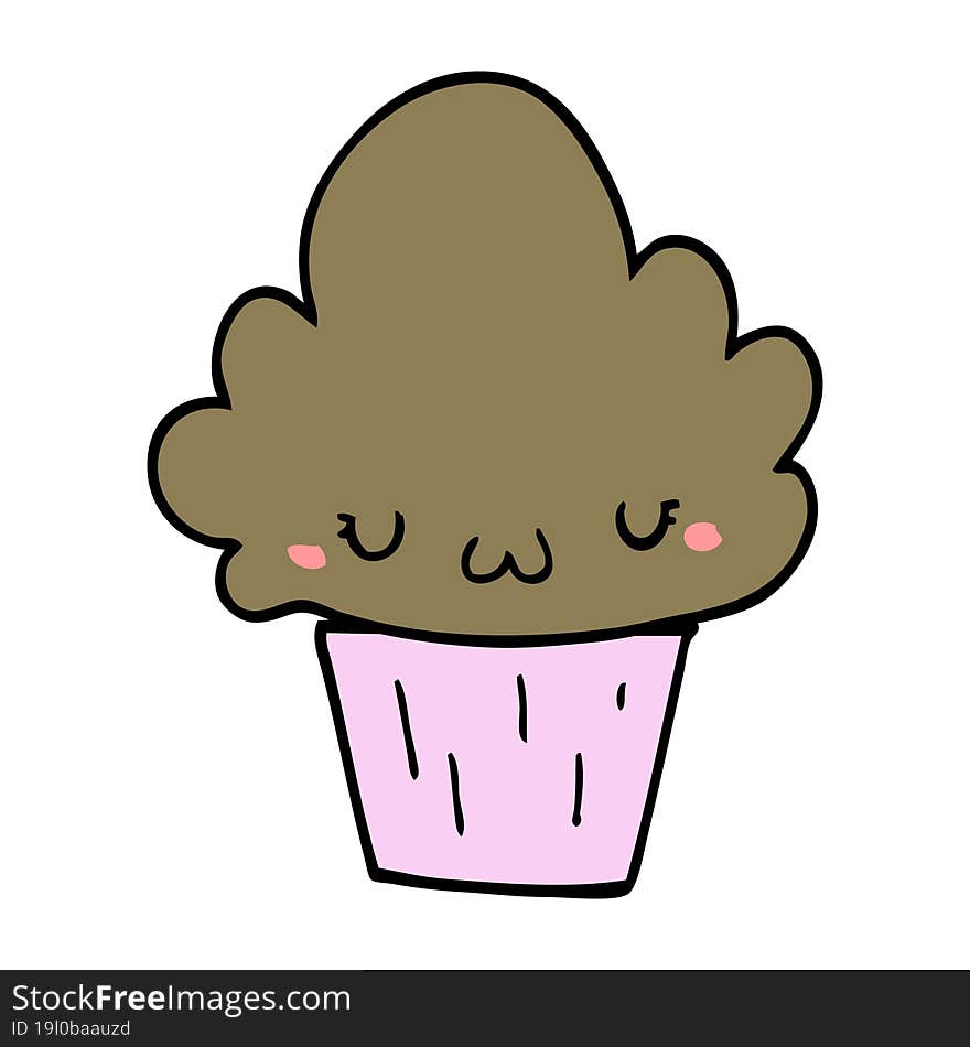 Cartoon Cupcake With Face