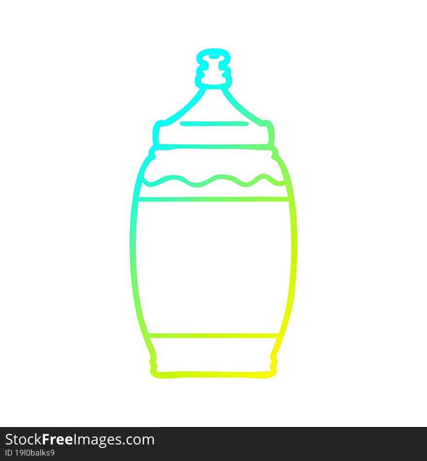 cold gradient line drawing cartoon ketchup bottle