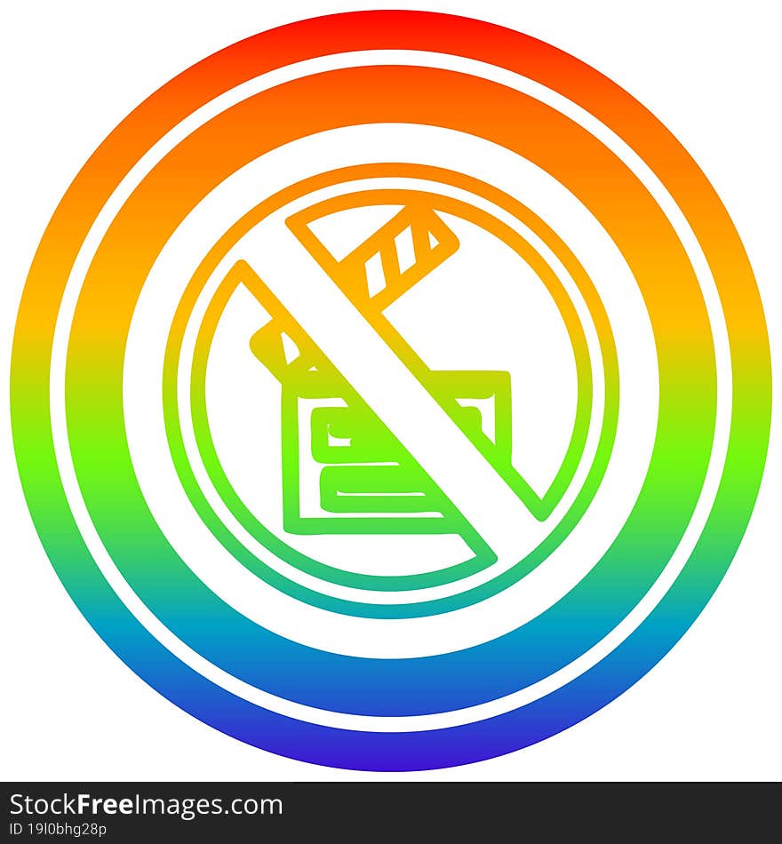 No Filming Circular In Rainbow Spectrum