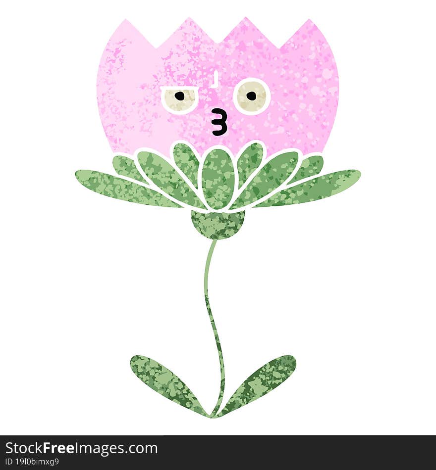 retro illustration style cartoon of a flower