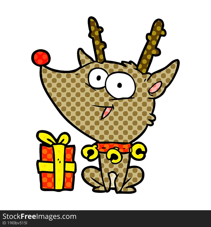 cartoon christmas reindeer. cartoon christmas reindeer