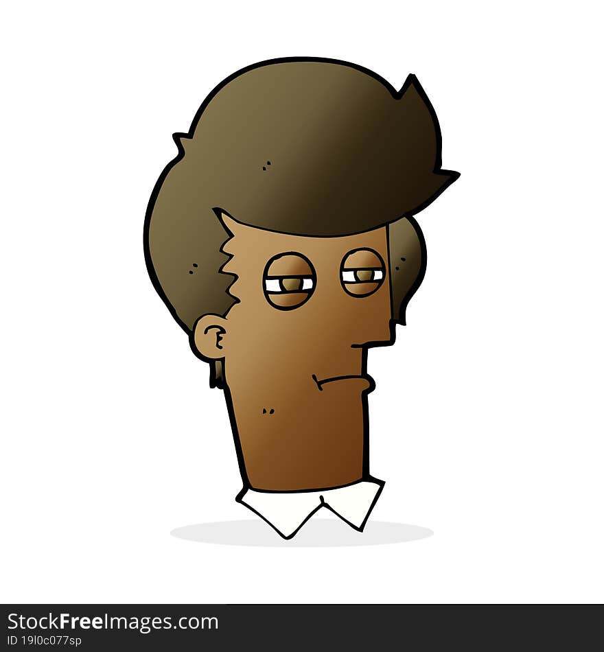 Cartoon Man With Narrowed Eyes