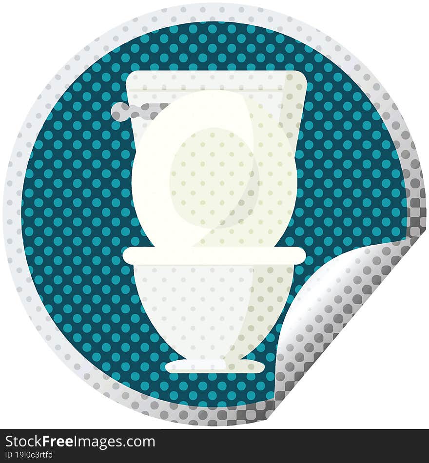 open toilet graphic circular sticker