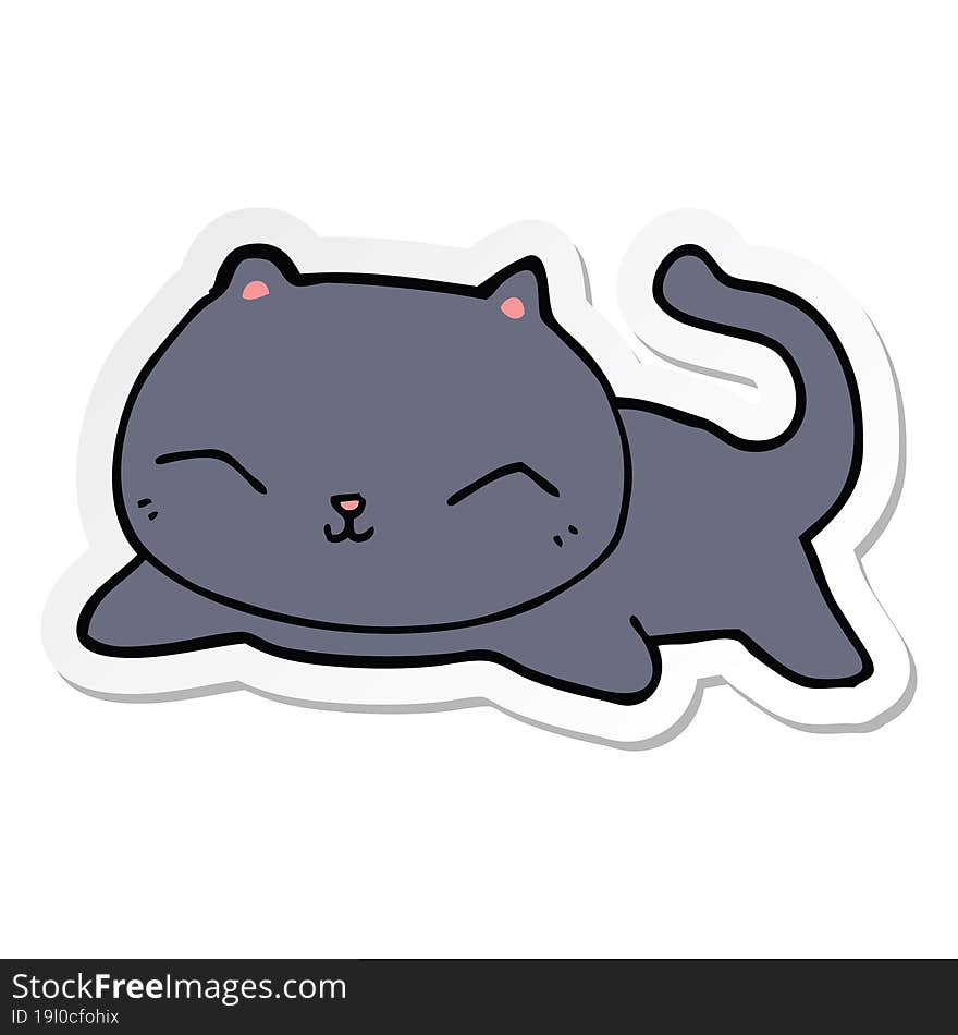 sticker of a cartoon cat