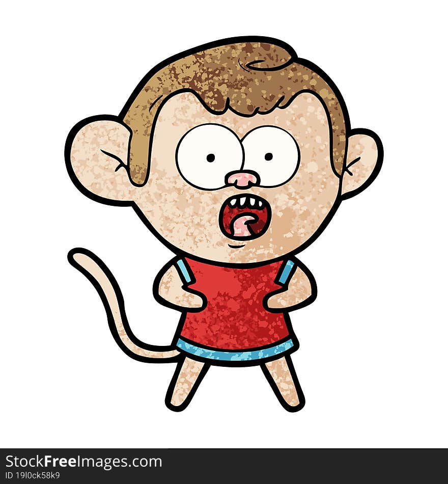 cartoon shocked monkey. cartoon shocked monkey