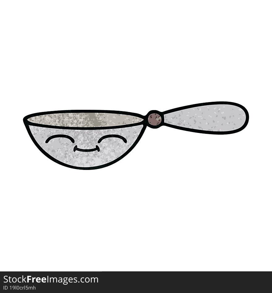 retro grunge texture cartoon measuring spoon