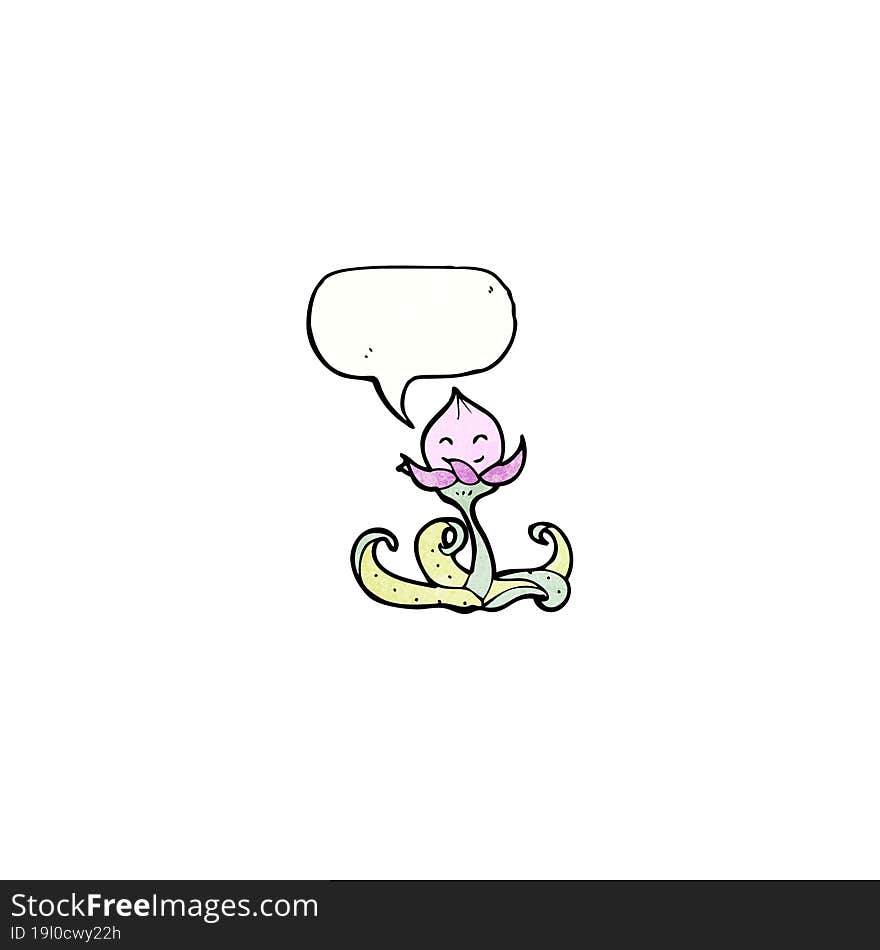 Cute Cartoon Flower With Speech Bubble