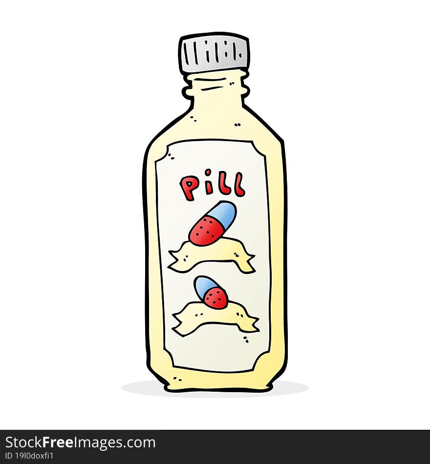 Cartoon Old Bottle Of Pills