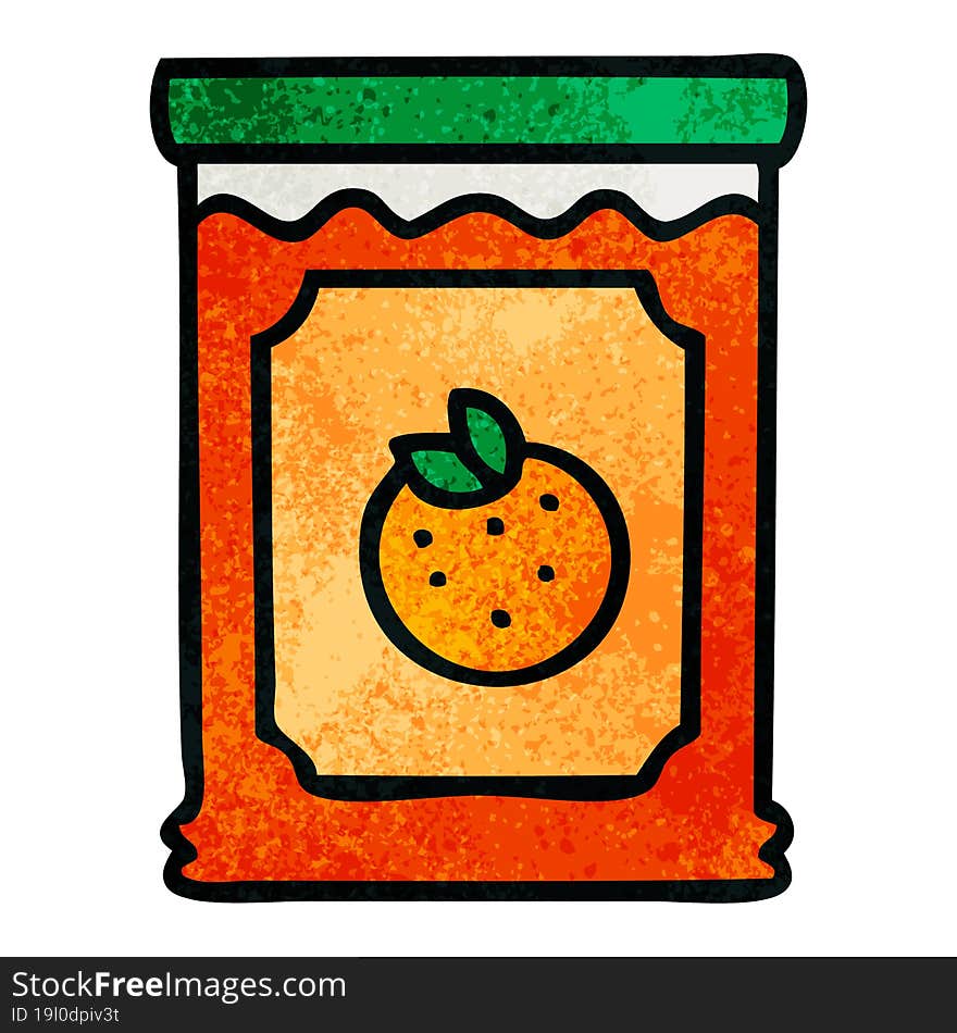 Quirky Hand Drawn Cartoon Jar Of Marmalade