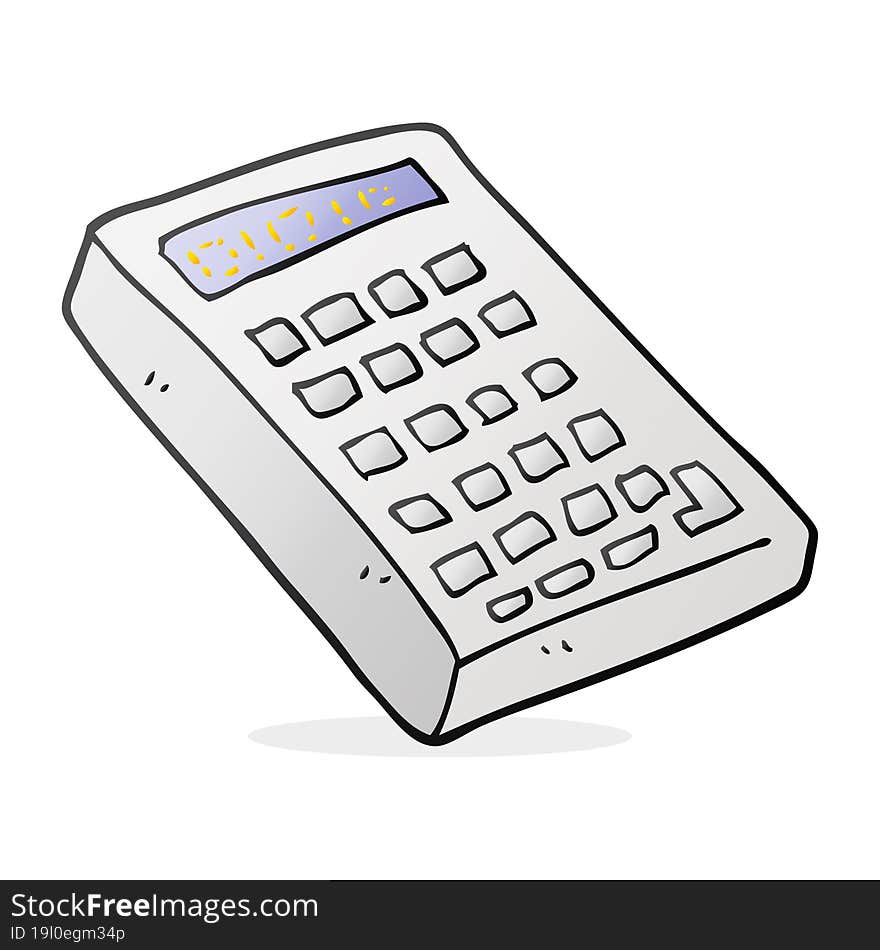 freehand drawn cartoon calculator