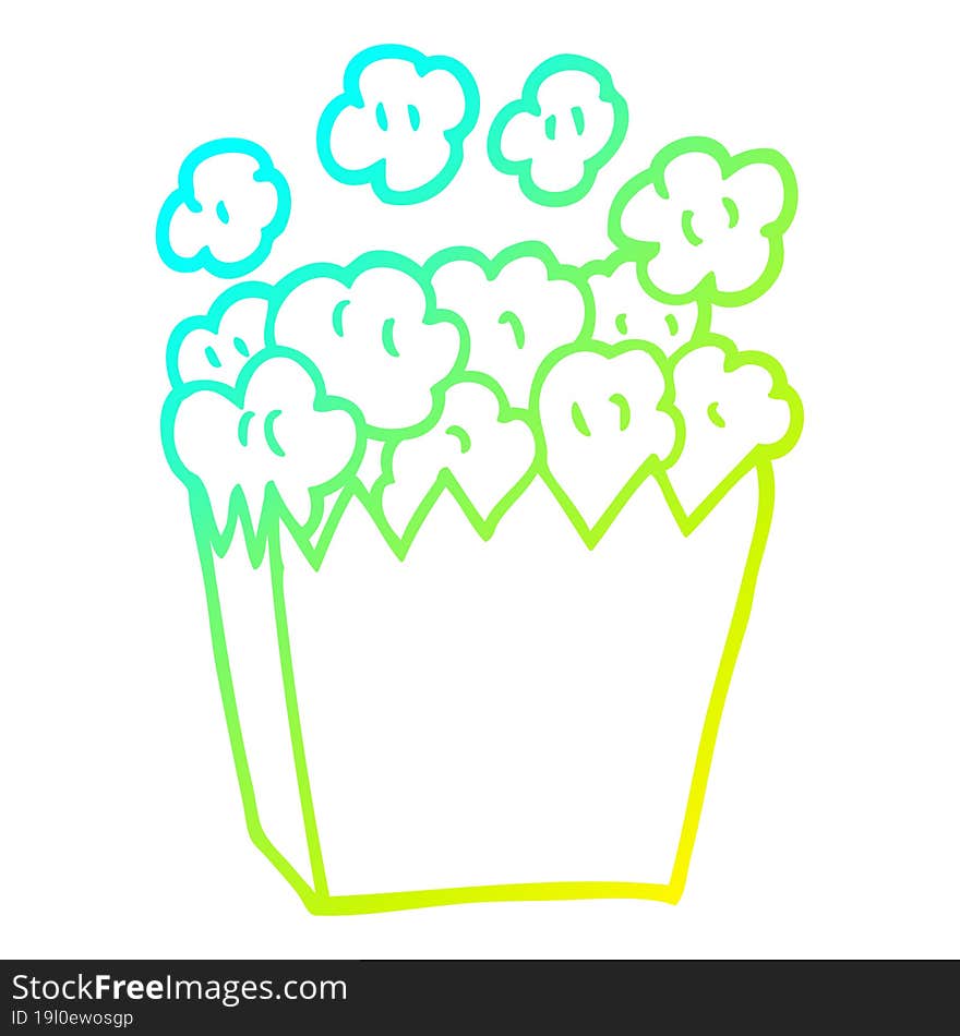 Cold Gradient Line Drawing Cartoon Cinema Popcorn