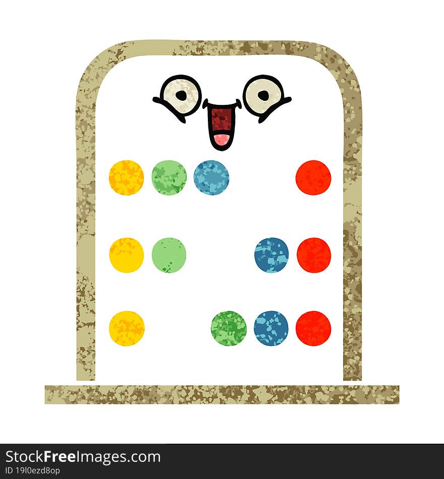 retro illustration style cartoon abacus