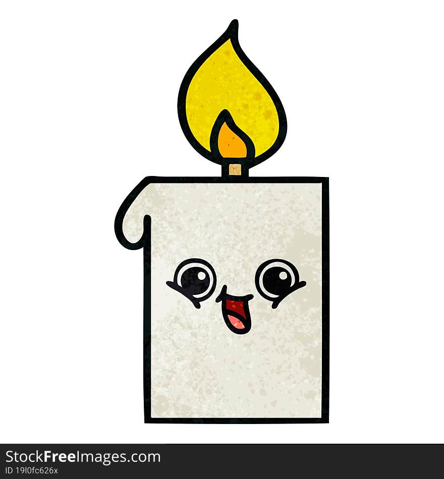 retro grunge texture cartoon lit candle