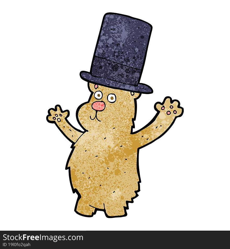 cartoon bear in top hat