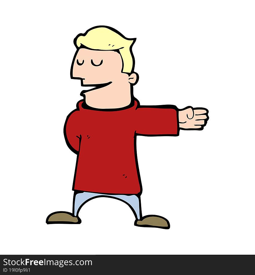 Cartoon Man Gesturing Direction