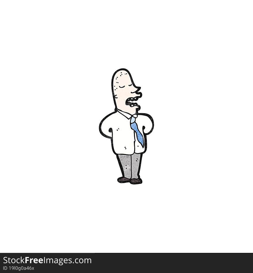 Cartoon Bald Office Guy