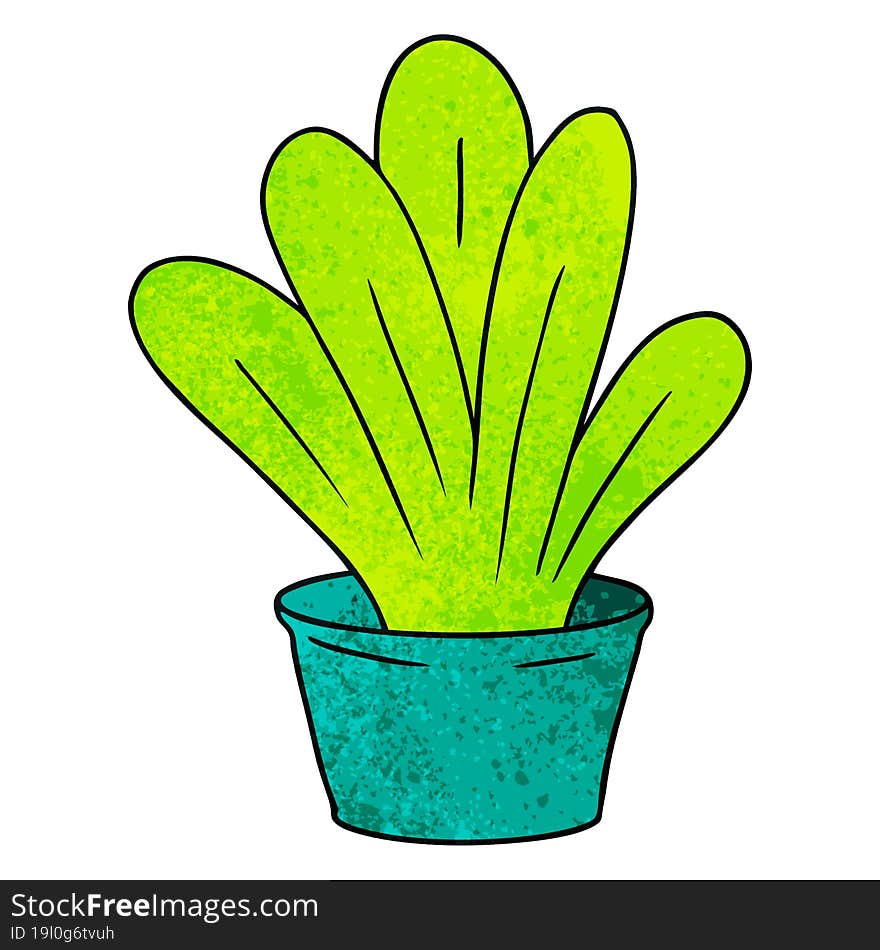 textured cartoon doodle of a green indoor plant