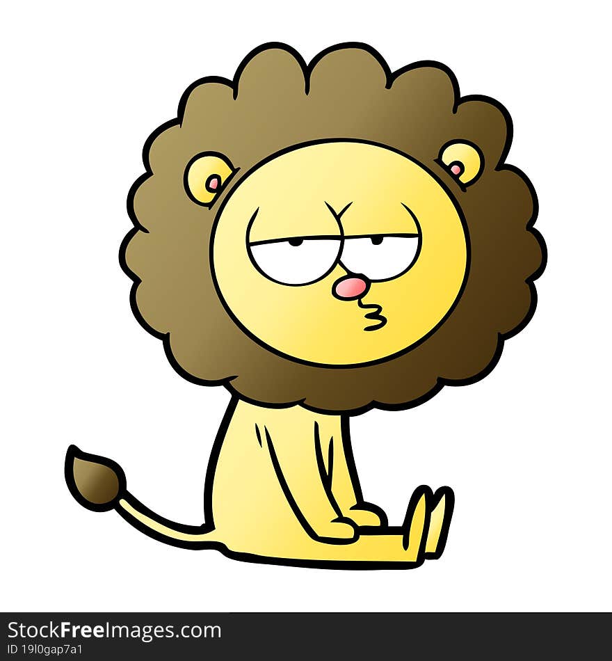 cartoon bored lion. cartoon bored lion