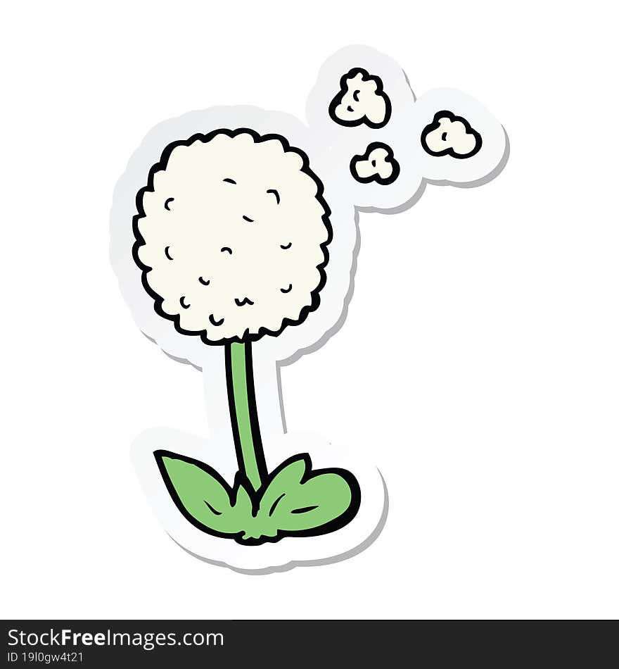 sticker of a cartoon flower