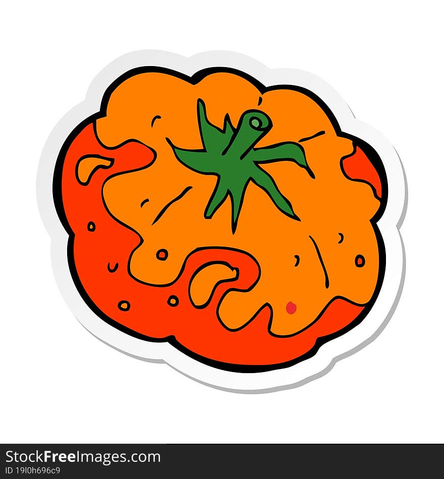 sticker of a cartoon tomato