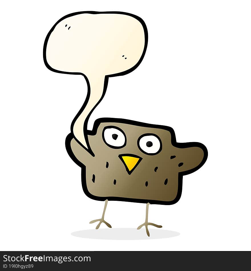 Cartoon Bird With Speech Bubble