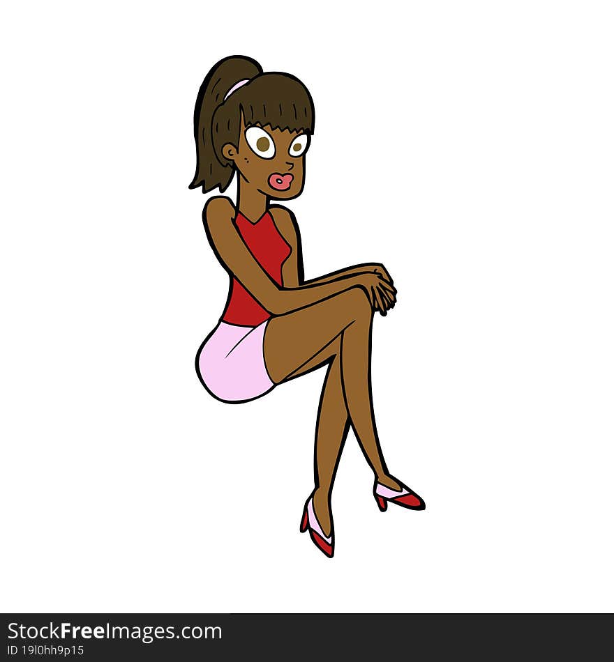 cartoon pretty woman