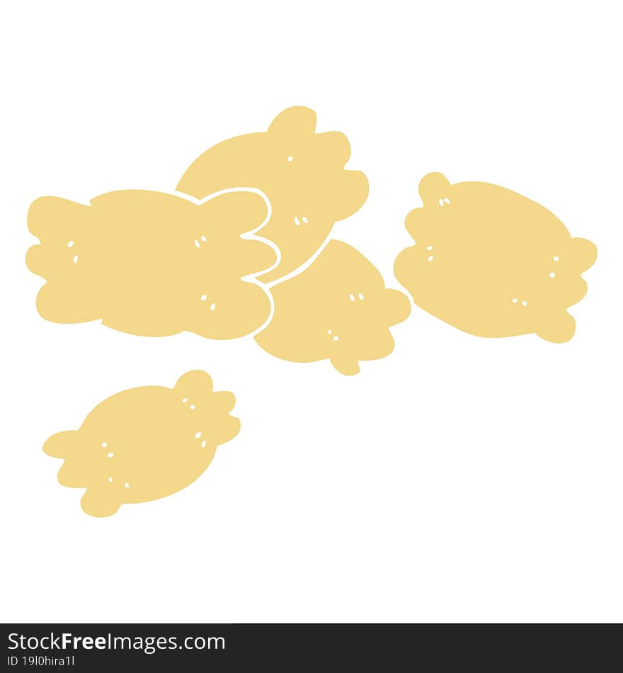 flat color illustration cartoon pasta