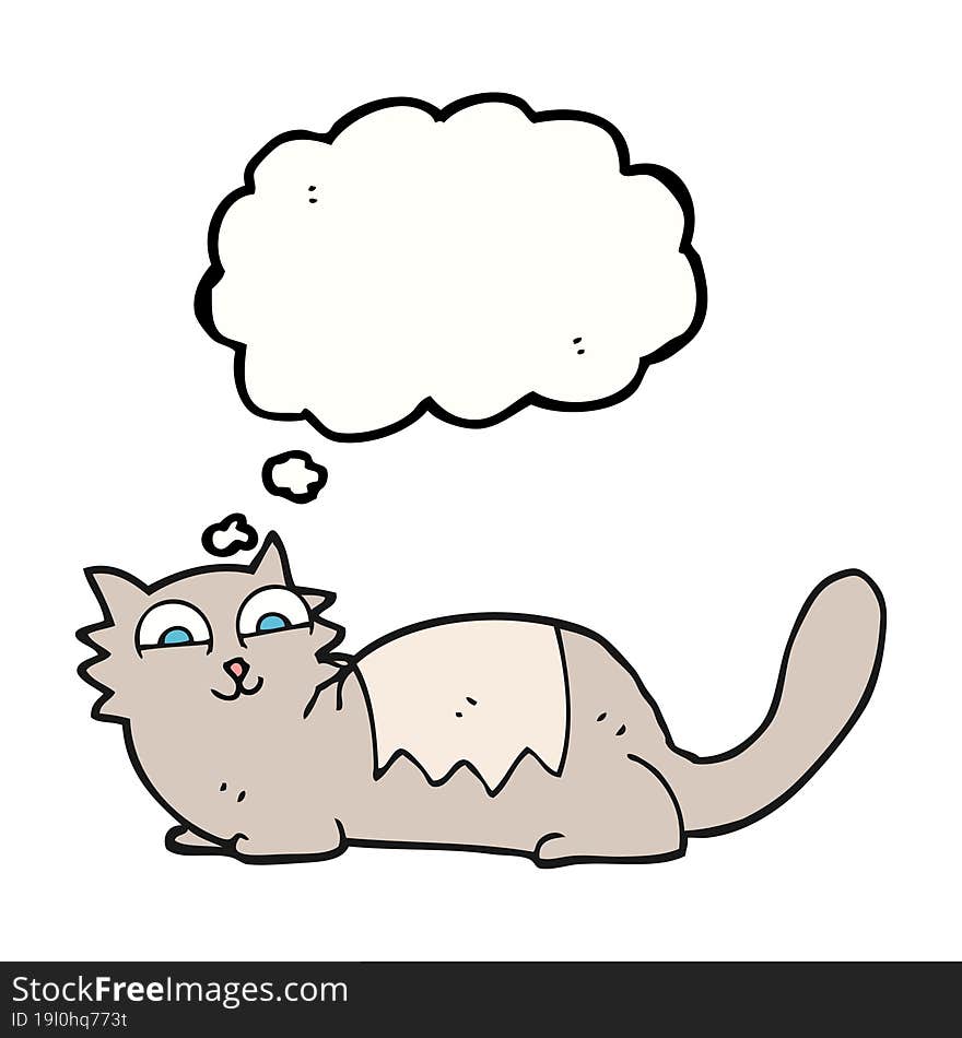 Thought Bubble Cartoon Cat