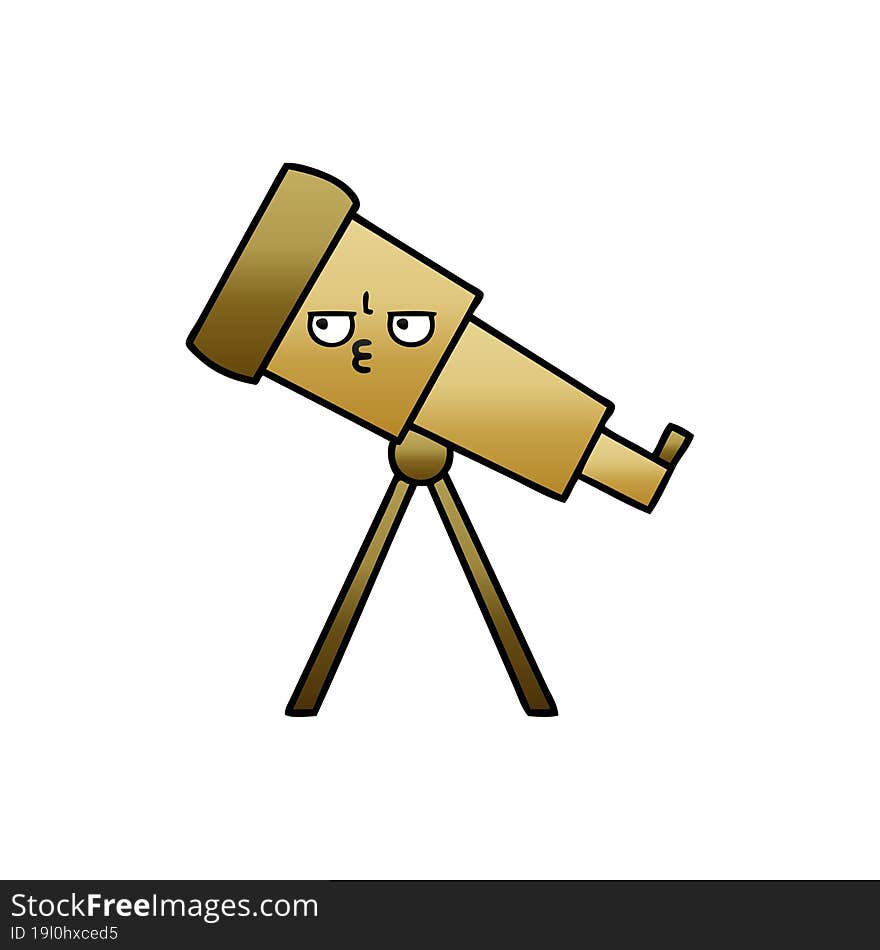 Gradient Shaded Cartoon Telescope