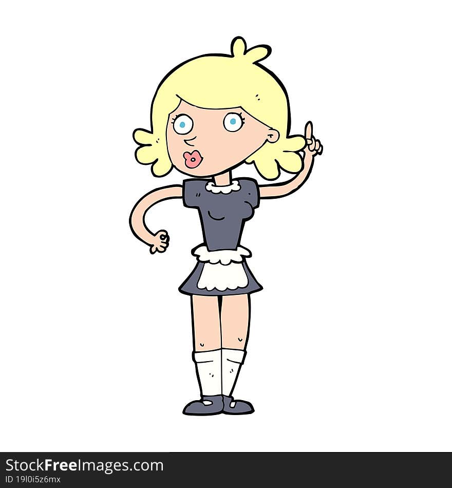 Cartoon Surprised Maid