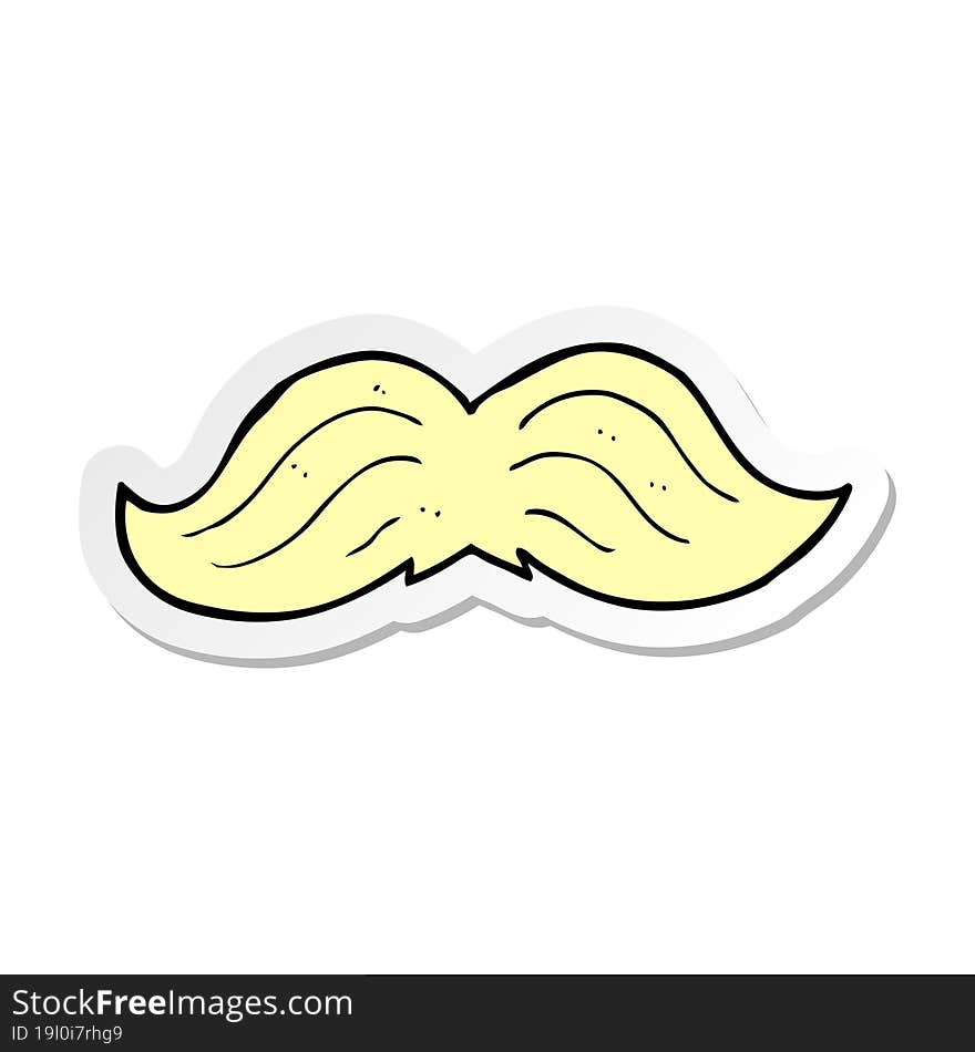 Sticker Of A Cartoon Mustache