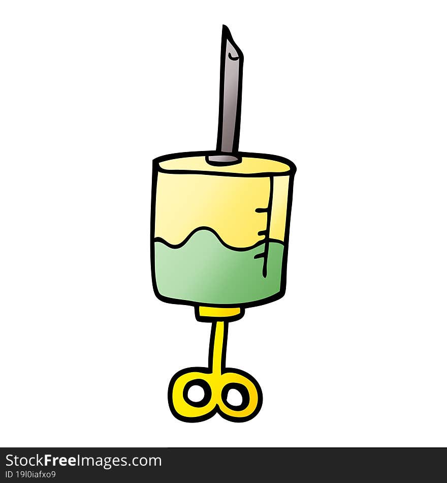 cartoon doodle medical syringe