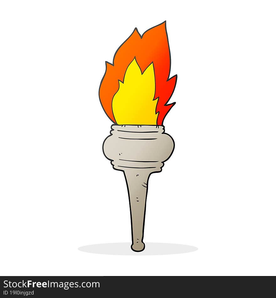 cartoon flaming torch