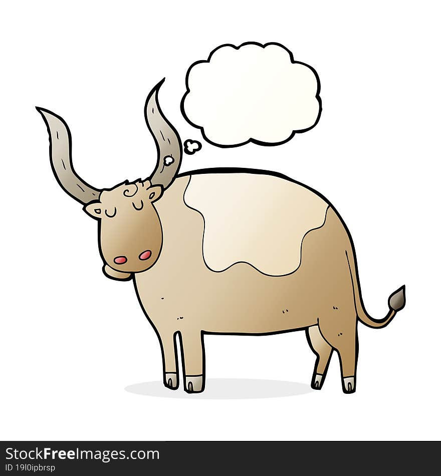 Cartoon Ox With Thought Bubble