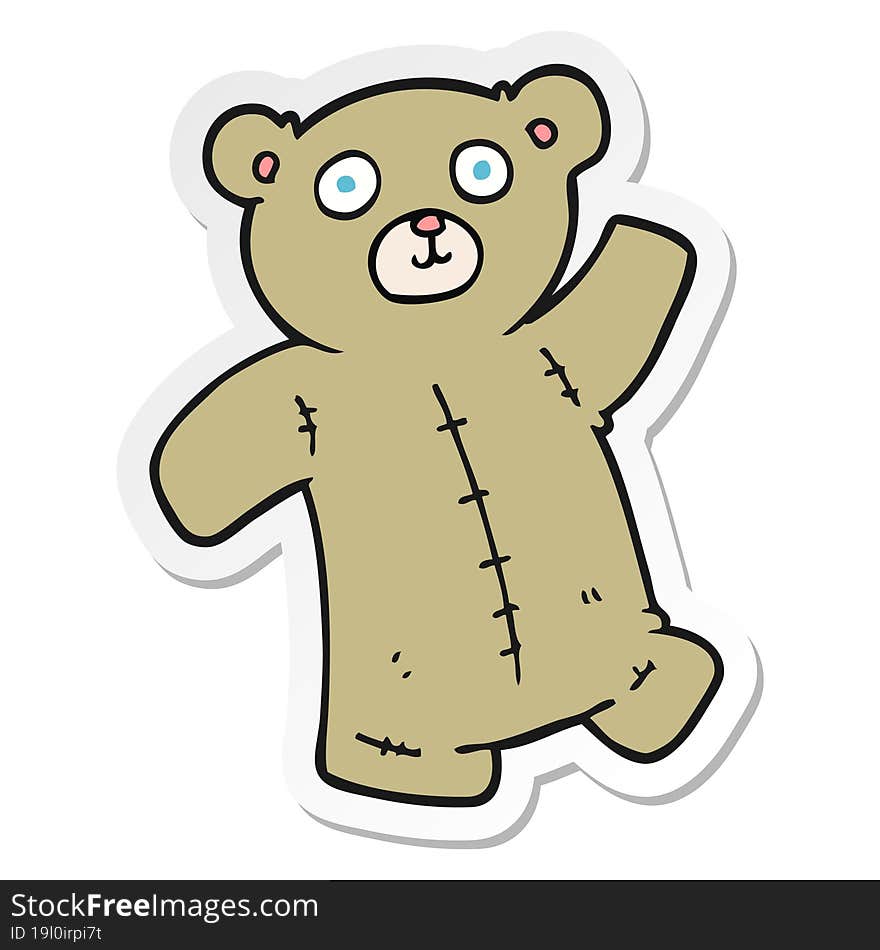 Sticker Of A Cartoon Teddy Bear