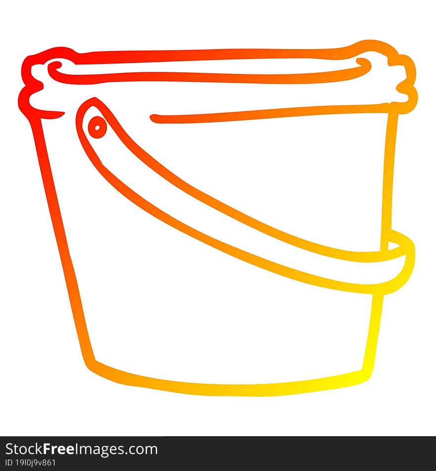 warm gradient line drawing cartoon bucket