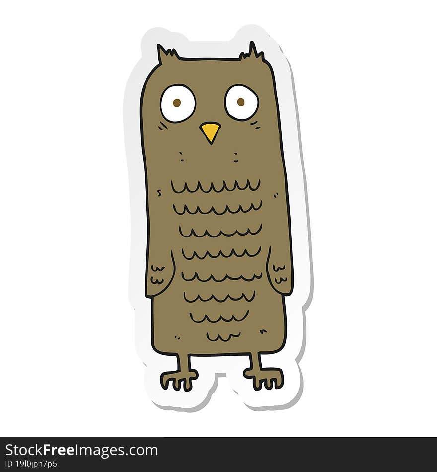 sticker of a cartoon owl