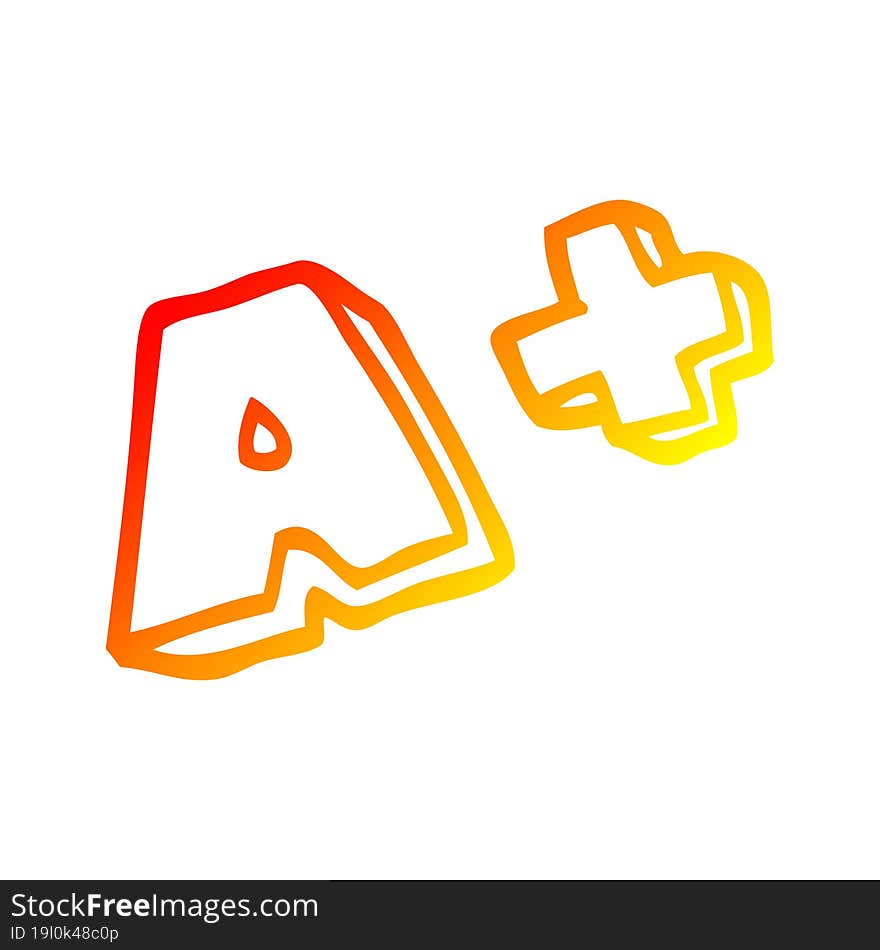 warm gradient line drawing of a cartoon letter grades