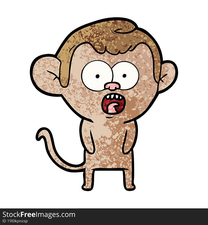 cartoon shocked monkey. cartoon shocked monkey