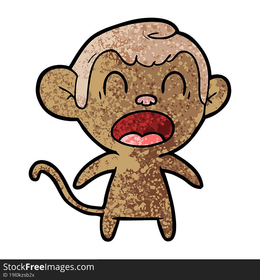 shouting cartoon monkey. shouting cartoon monkey