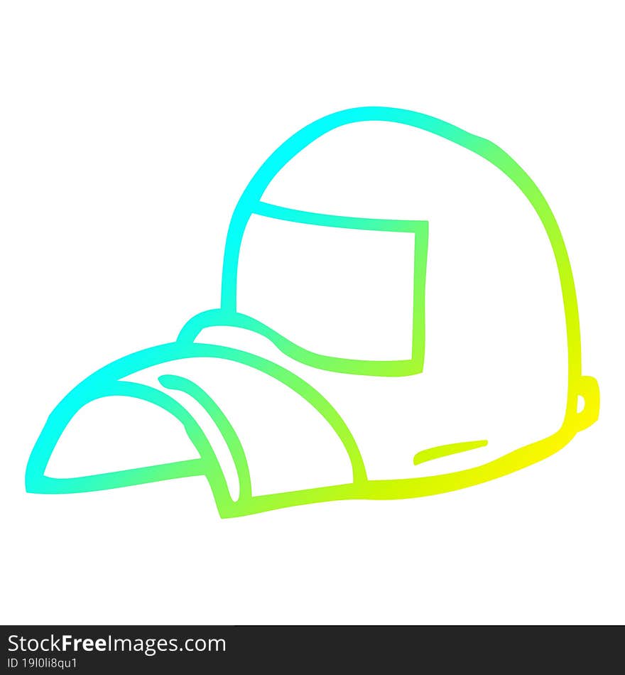 cold gradient line drawing cartoon cap