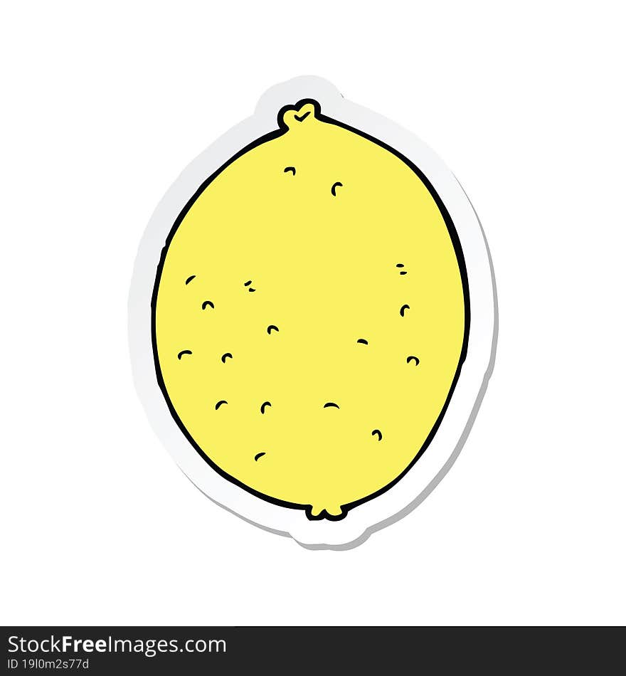 sticker of a cartoon lemon