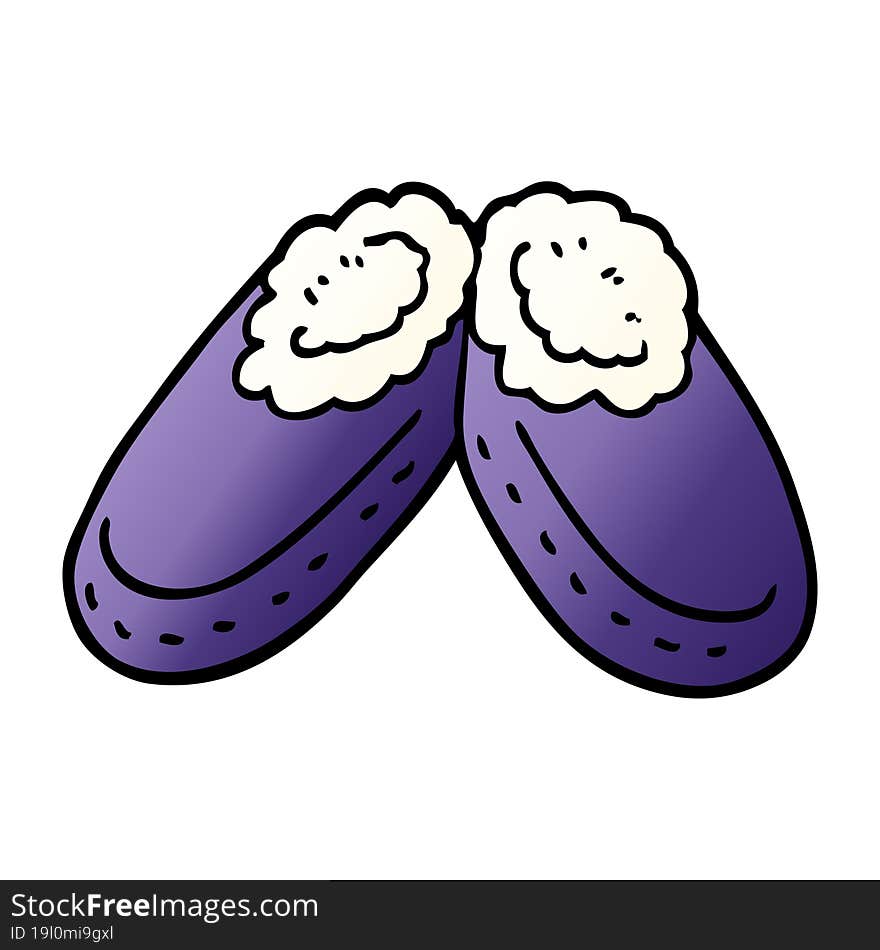 cartoon doodle purple slippers