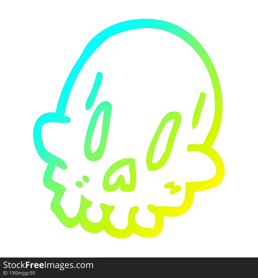 cold gradient line drawing cartoon spooky weird skull